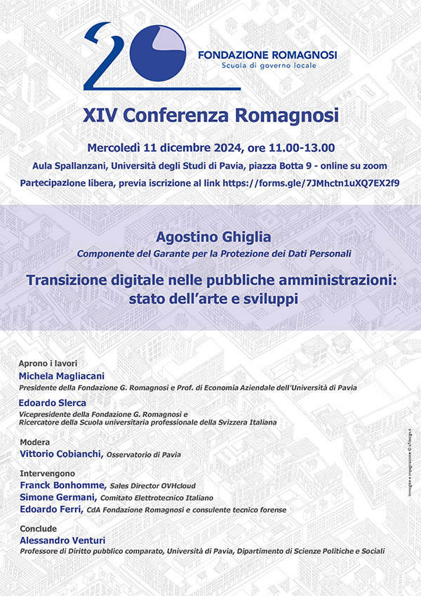 XIV CONFERENZA ROMAGNOSI - Fondazione Romagnosi