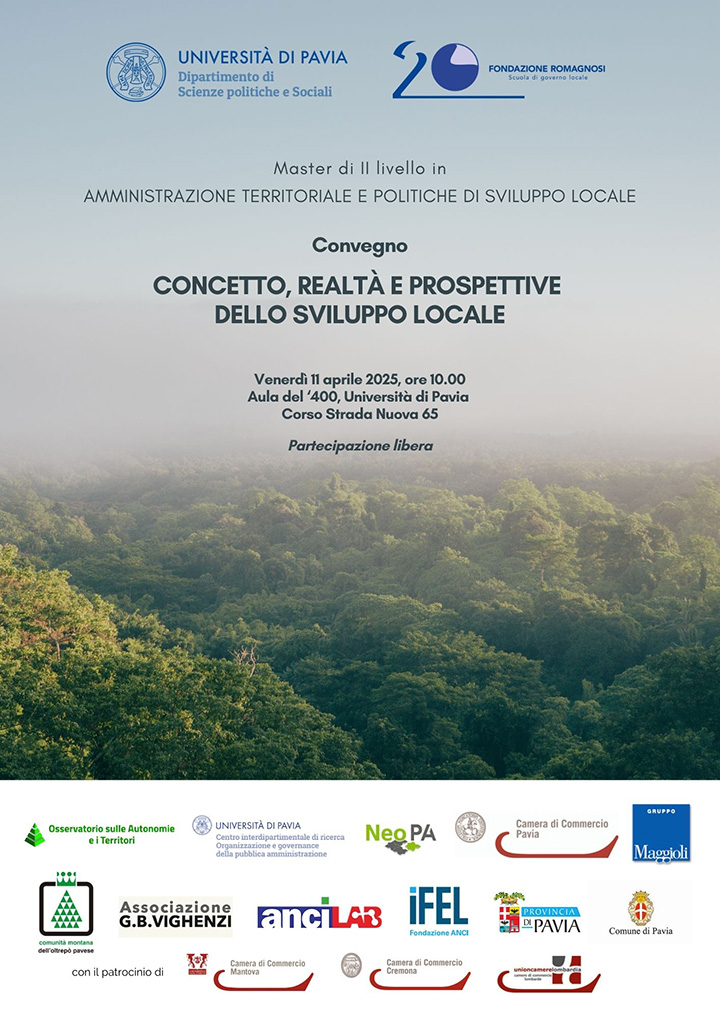 Master di II livello in AMMINISTRAZIONE TERRITORIALE E POLITICHE DI SVILUPPO LOCALE. Convegno: CONCETTO, REALTÀ E PROSPETTIVE DELLO SVILUPPO LOCALE