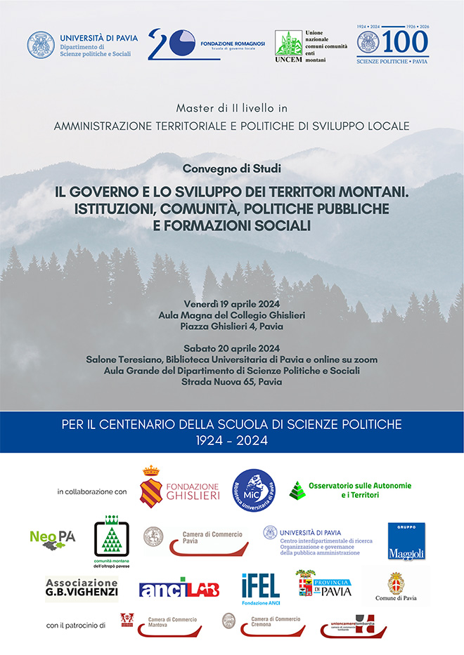 Pavia 2030. Idee e progetti per la città che verrà. Ambiente, turismo e cibo sostenibile - Convegni Fondazione Romagnosi, Scuola di Governo Locale