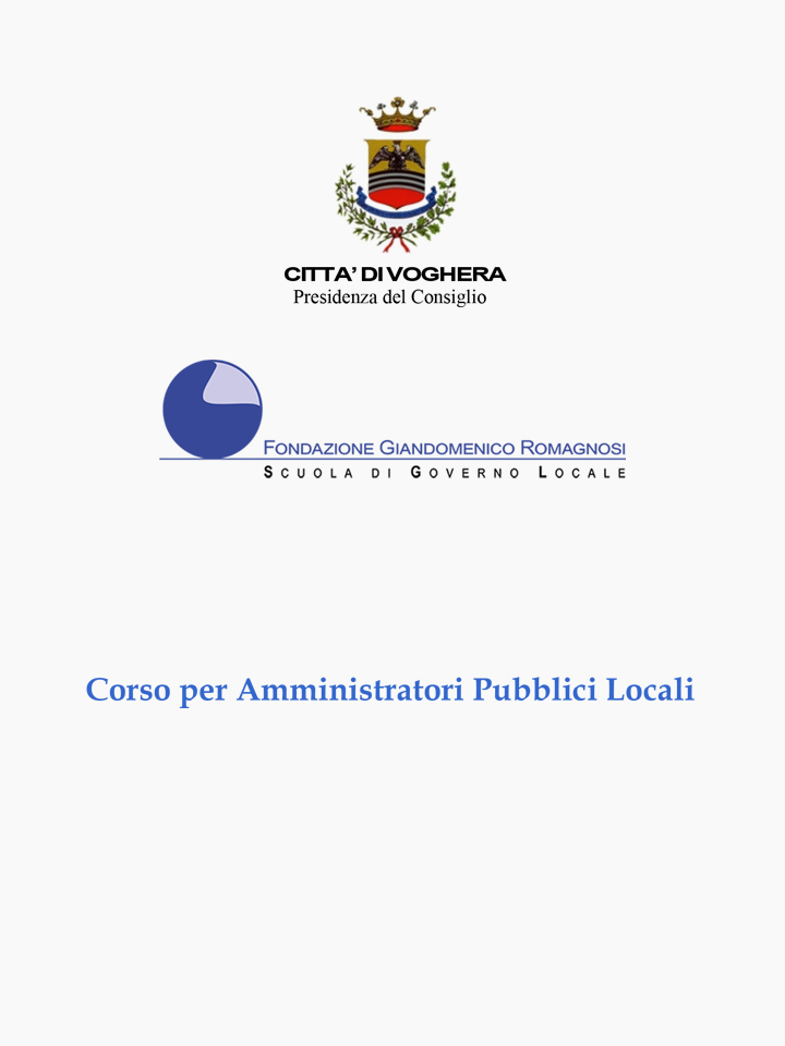 Corso per amministratori pubblici locali - Corsi di Formazione Fondazione Romagnosi