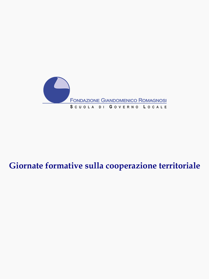Giornate formative sulla cooperazione territoriale - Corsi di Formazione Fondazione Romagnosi