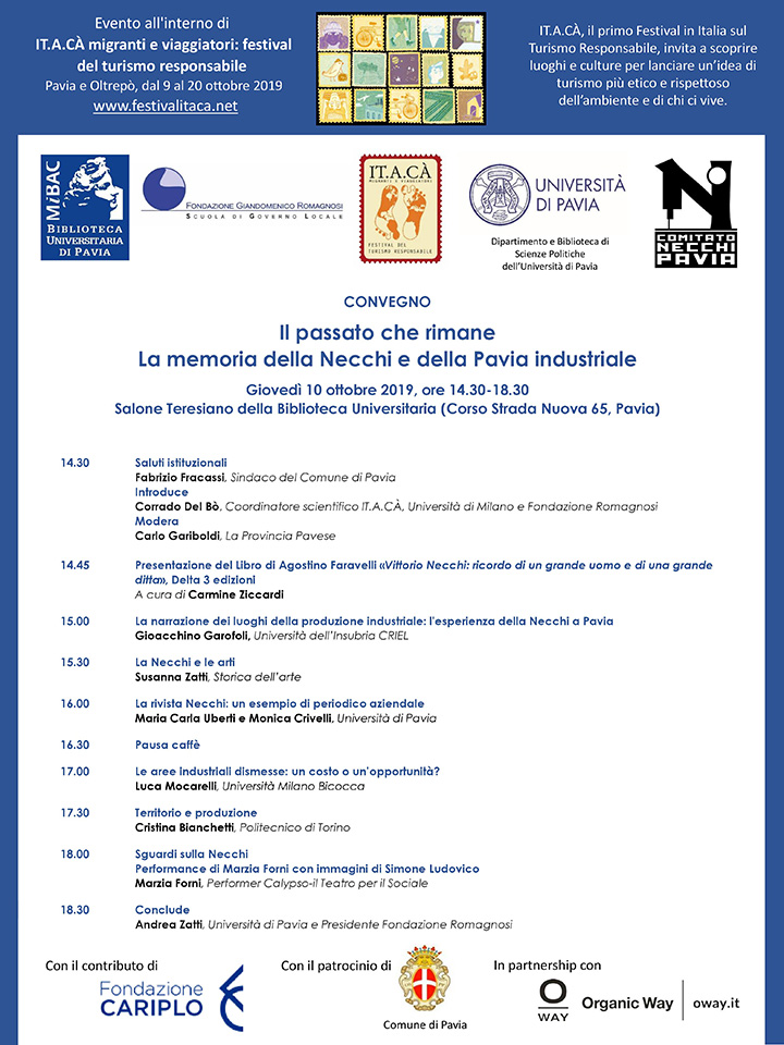 Il passato che rimane. La memoria della Necchi e della Pavia industriale - Convegni e Seminari Fondazione Romagnosi