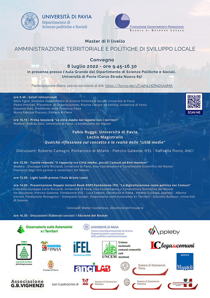 Convegno Master di II livello in Amministrazione territoriale e politiche di sviluppo locale - Convegni e Seminari Fondazione Romagnosi, Scuola di governo locale