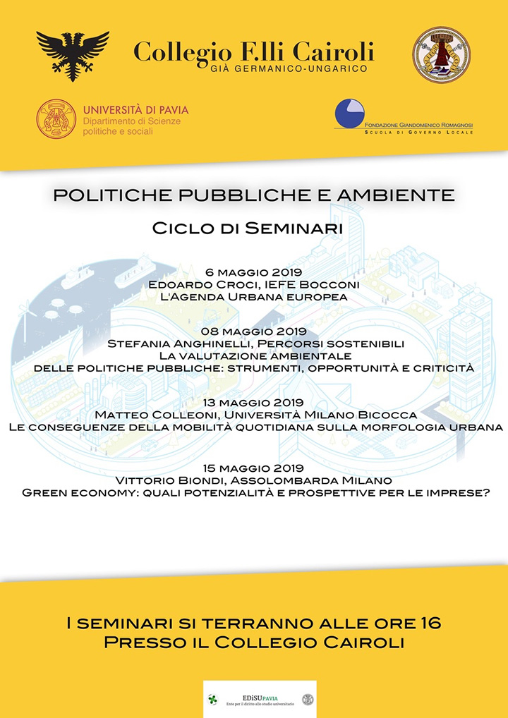 Politiche pubbliche e ambiente - Convegni e Seminari Fondazione Romagnosi