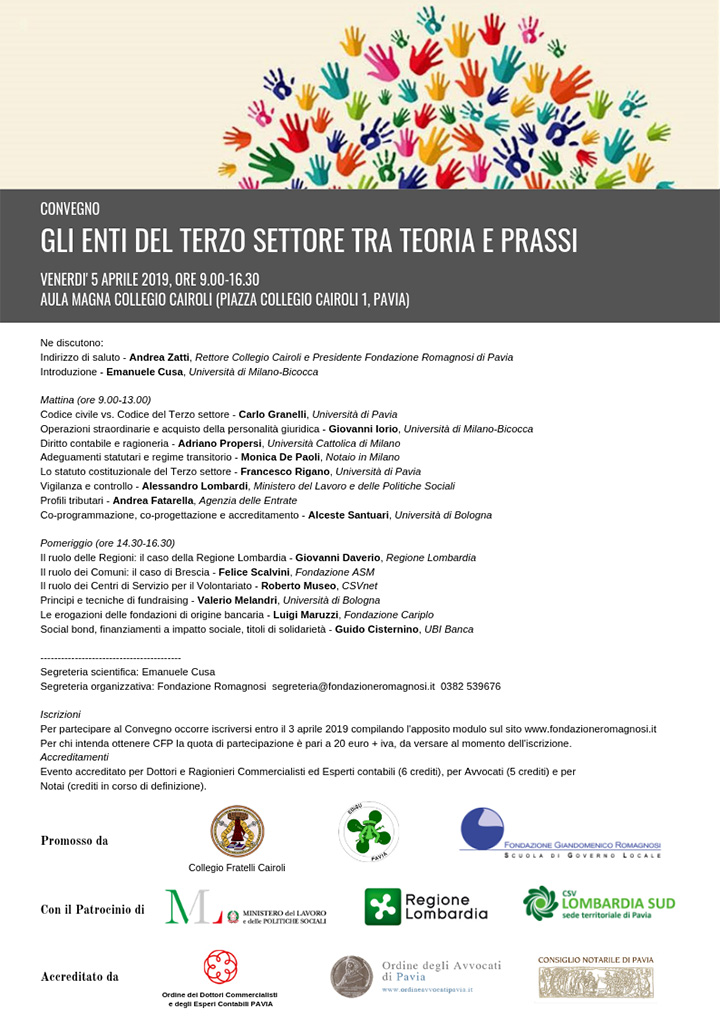 Gli enti del Terzo settore tra teoria e prassi - Convegni e Seminari Fondazione Romagnosi