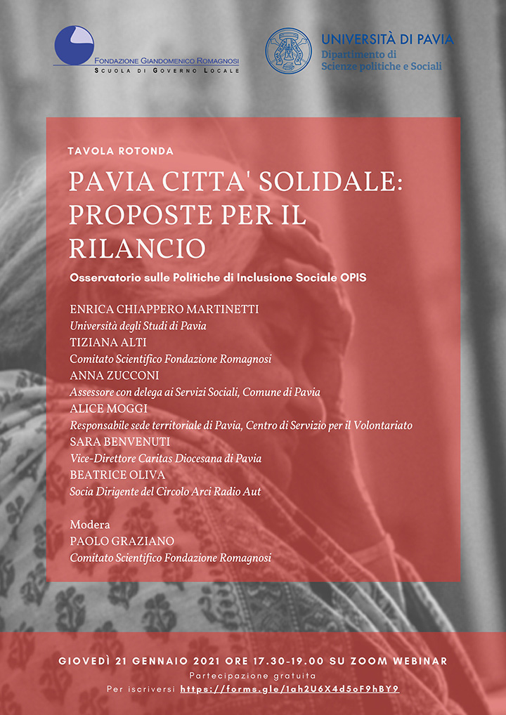 Tavola Rotonda Pavia città solidale: proposte per il rilancio - Fondazione Romagnosi