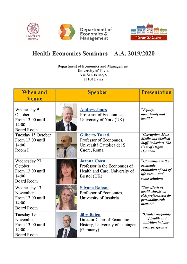 Health Economics Seminars - Convegni e Seminari Fondazione Romagnosi