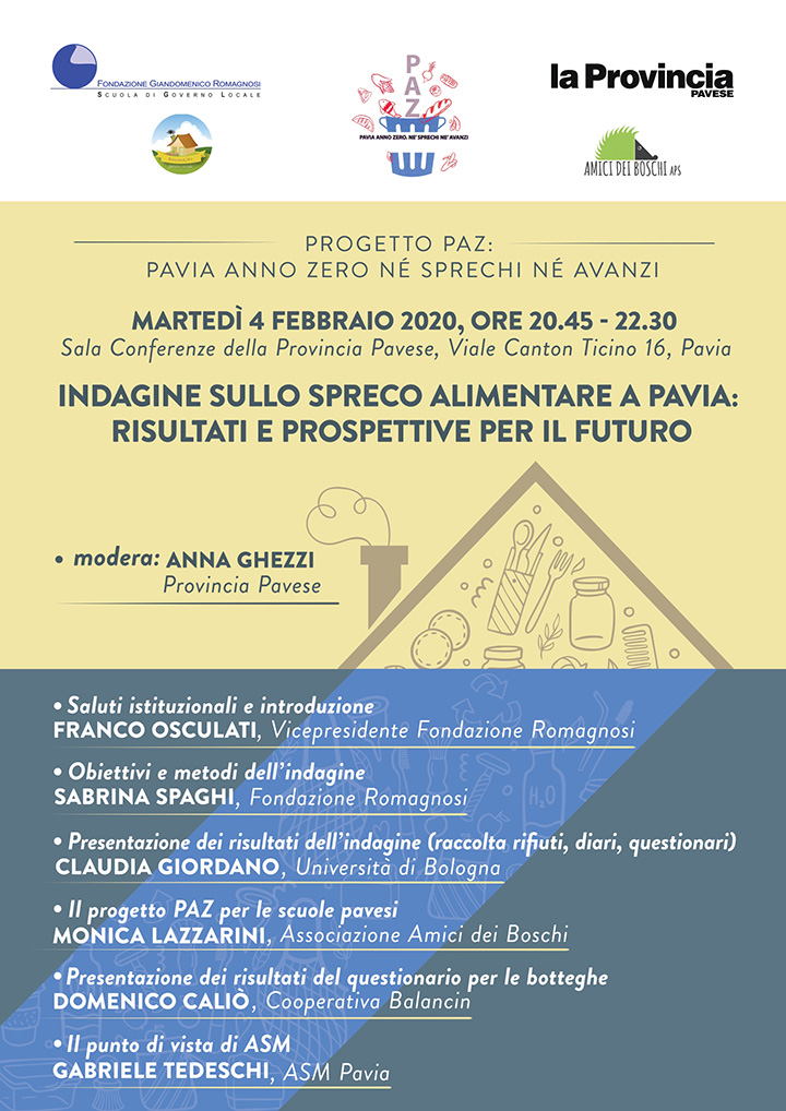 Indagine sullo spreco alimentare a Pavia: risultati e prospettive per il futuro - Convegni e Seminari Fondazione Romagnosi