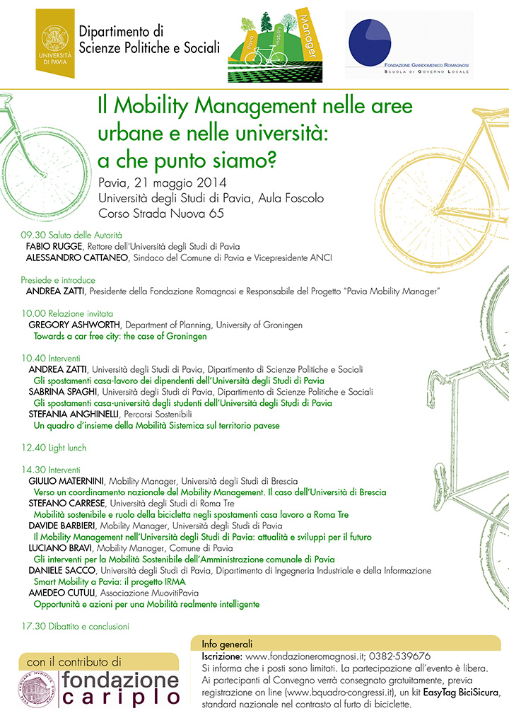 Il Mobility Management nelle aree urbane e nelle università: a che punto siamo?