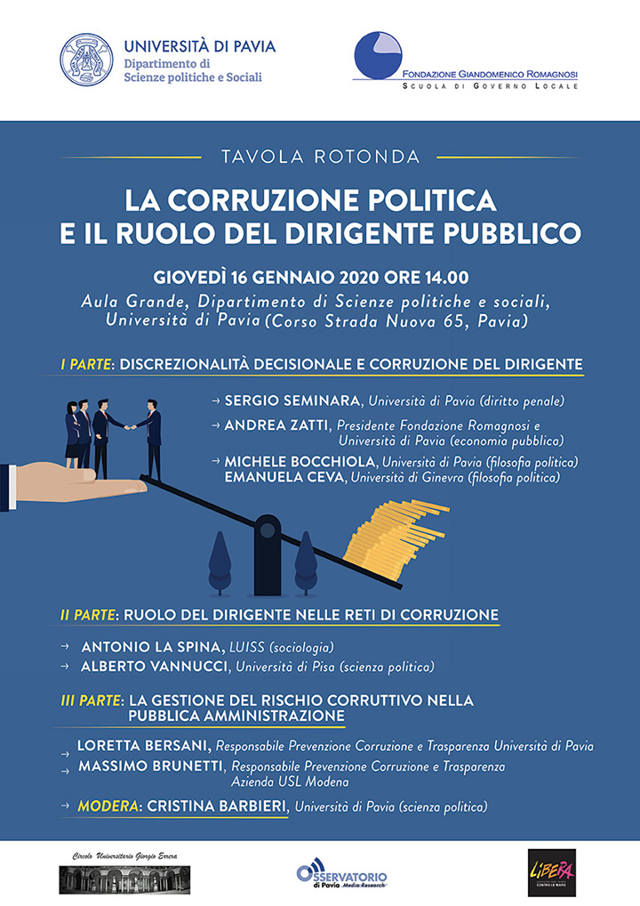 La corruzione politica e il ruolo del dirigente pubblico - Convegni e Seminari Fondazione Romagnosi