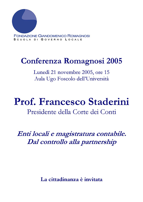 II CONFERENZA ROMAGNOSI - Fondazione Romagnosi