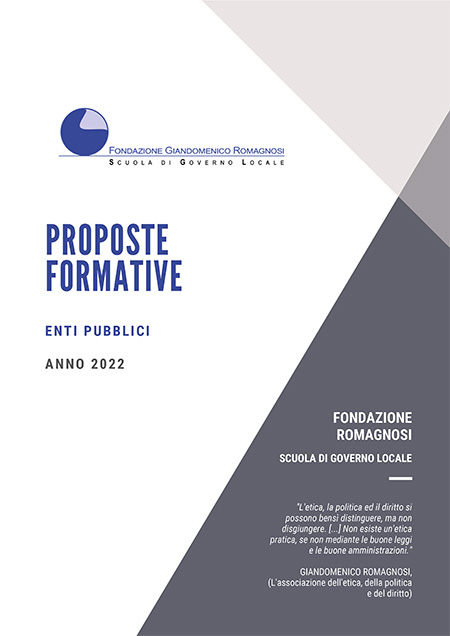 Catalogo proposte formative 2022 per Enti pubblici. Fondazione Romagnosi