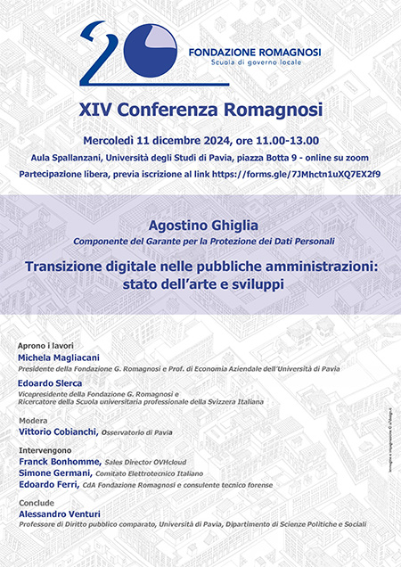 XIV CONFERENZA ROMAGNOSI - Fondazione Romagnosi