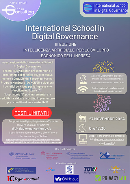 International School in Digital Governance III Edizione - Corso di Formazione Fondazione Romagnosi