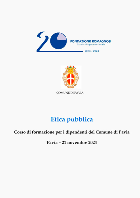 Etica pubblica - Corso di Formazione Fondazione Romagnosi