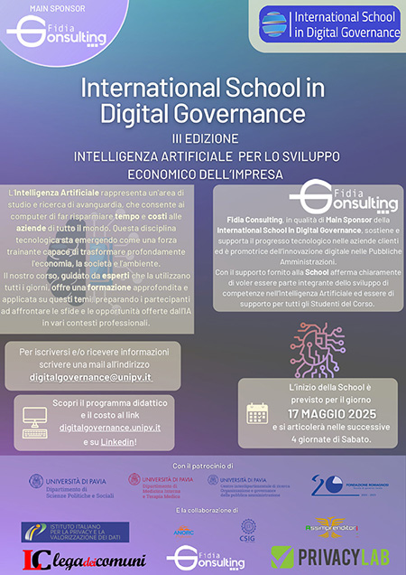 III edizione International School in Digital Governance – maggio/giugno 2025