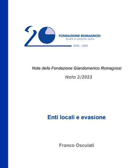 Enti locali e evasioni - Nota 3-2023, Fondazione Romagnosi