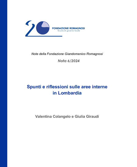 Spunti e riflessioni sulle aree interne in Lombardia - Nota 6-2024, Fondazione Romagnosi