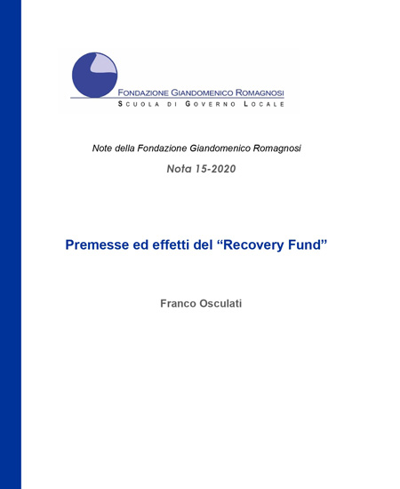 Premesse ed effetti del Recovery Fund. Nota 15-2020, Fondazione Romagnosi