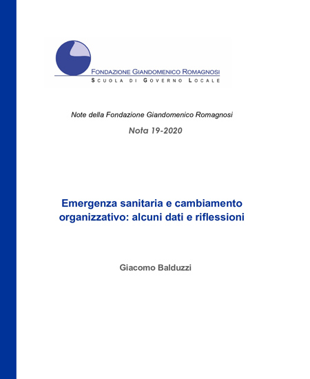 Emergenza sanitaria e cambiamento organizzativo: alcuni dati e riflessioni - Nota 19-2020, Fondazione Romagnosi