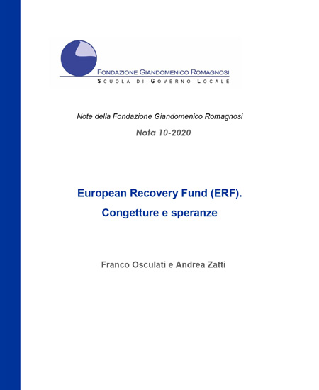 European Recovery Fund (ERF). Congetture e speranze. Nota 10-2020, Fondazione Romagnosi