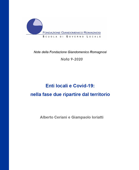 Enti locali e Covid-19: nella fase due ripartire dal territorio, Nota 9-2020, Fondazione Romagnosi