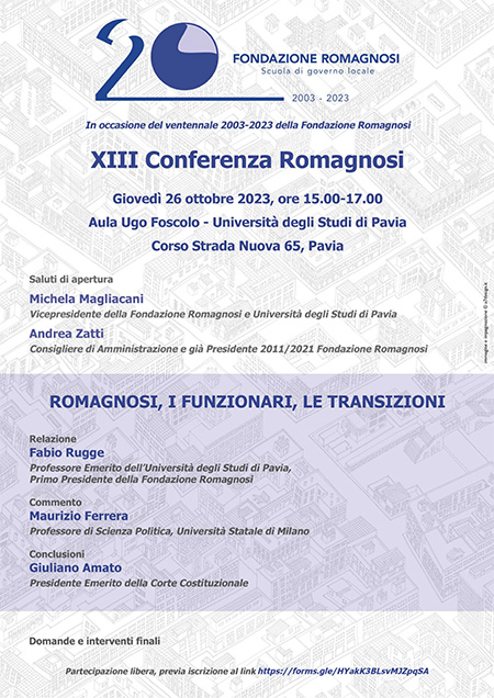 XIII CONFERENZA ROMAGNOSI, Conferenza Fondazione Romagnosi
