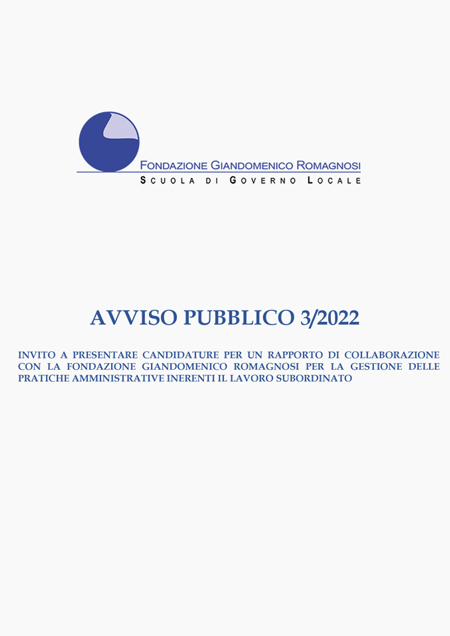 Avviso 3/2022, Fondazione Romagnosi