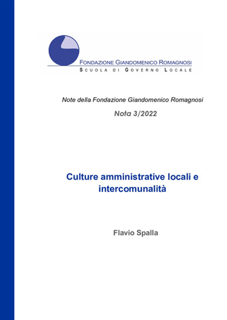 Nota 3/2022 - Culture amministrative locali e intercomunalità