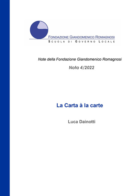 La Carta à la carte - Nota 2-2022, Fondazione Romagnosi