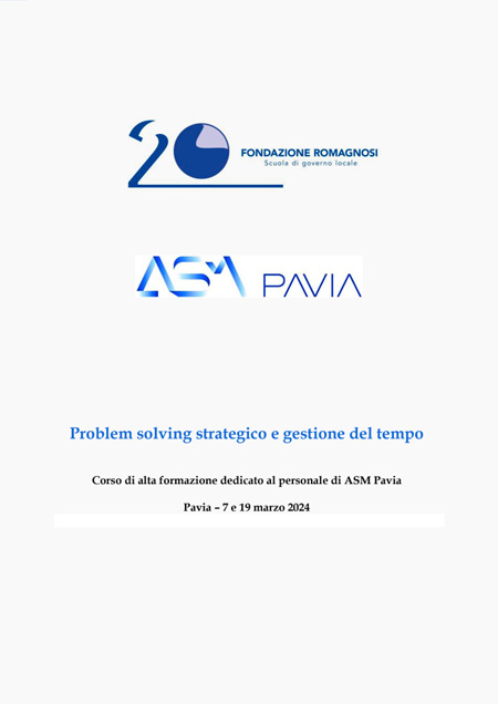 Problem solving strategico e gestione del tempo - Corso di Formazione Fondazione Romagnosi