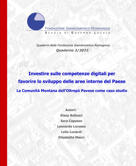 Investire sulle competenze digitali per favorire lo sviluppo delle aree interne del Paese, La Comunità Montana dell'Oltrepò Pavese come caso studio, Quaderno 3-2022, Fondazione Romagnosi