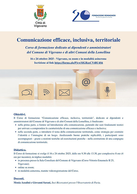 Comunicazione efficace, inclusiva, territoriale - Corso di Formazione Fondazione Romagnosi