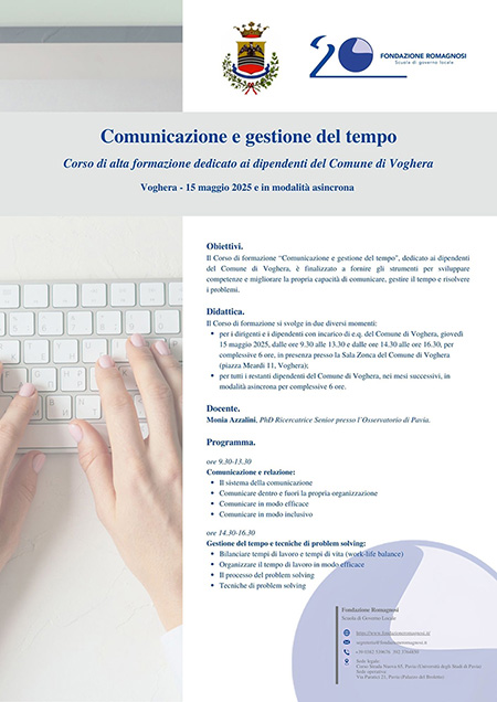 Comunicazione e gestione del tempo. Corso di alta formazione dedicato ai dipendenti del Comune di Voghera
