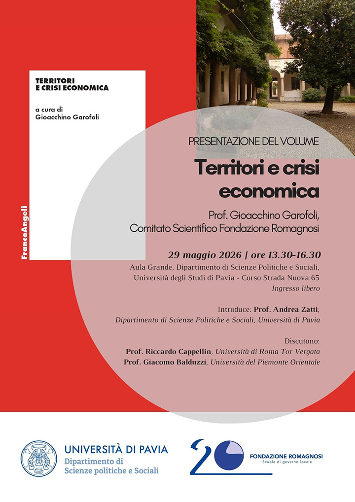 Presentazione del Volume: Territori e crisi economica, a cura di Gioacchino Garofoli Presentazione del Volume: Territori e crisi economica, a cura di Gioacchino Garofoli