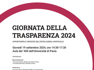 Giornata della Trasparenza 2024: Opportunità e criticità dell'intelligenza artificiale, Unipv News, Rassegna Stampa Fondazione Romagnosi
