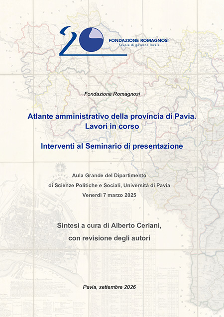 Atlante amministrativo della provincia di Pavia. Lavori in corso