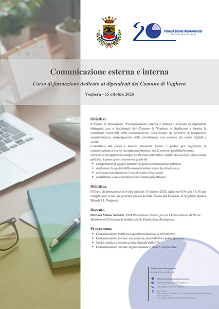Comunicazione esterna e interna. Corso di formazione dedicato ai dipendenti del Comune di Voghera