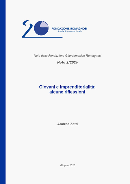 Nota 2-2026, Giovani e imprenditorialità: alcune riflessioni - Note brevi Fondazione Romagnosi